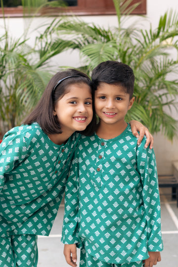 PRINT GALORE Green Booti Unisex Winter wear