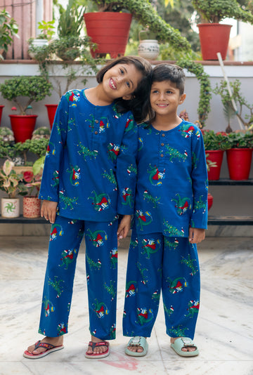Blue Unisex winter Nightsuit
