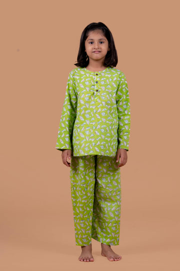 Dino Print Nightsuit for Girls