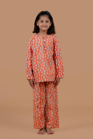 Frog Print Night suit for Girls