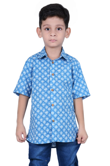 Blue and White Booti Shirt