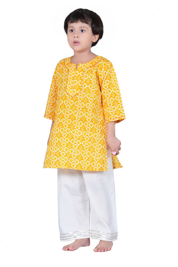 Yellow and White Palazzo Suit - Set of -2
