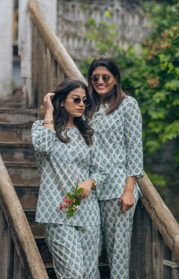 comfortable hand block printed women pajamas