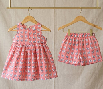 Pure cotton Llama print shorts ste for girls on Hanger
