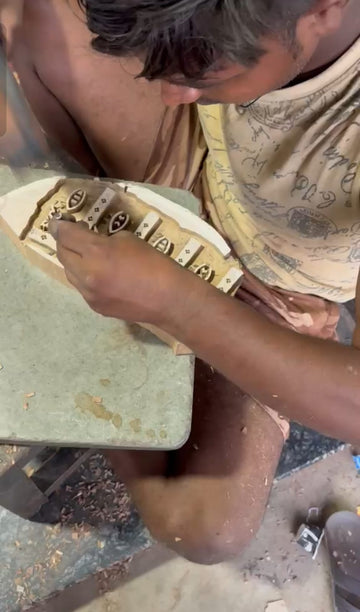 Woonden Blocks being carved