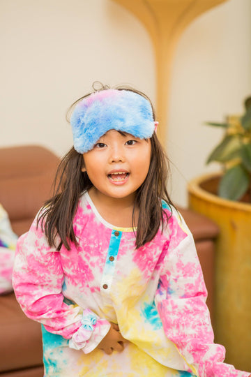 kids wearing multicolor tie dye cotton pajama set lifestyle India
