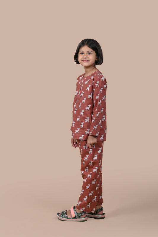 Brown Deer Night Suit Unisex