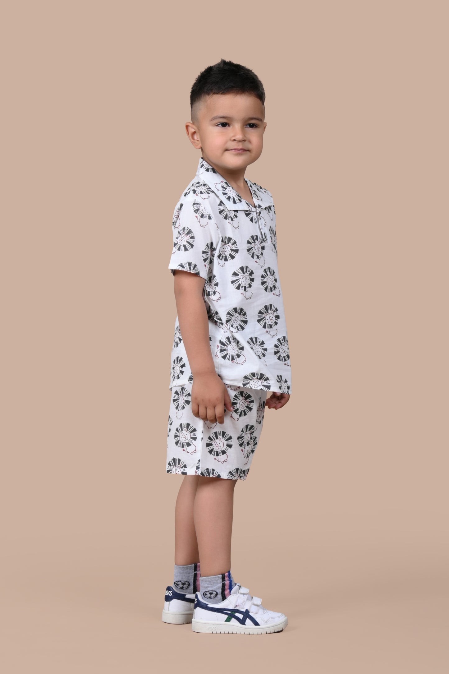 Black Lion Shorts and Top set for Boys