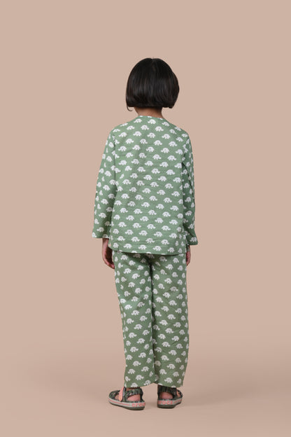 Green Elephant Night Suit Unisex