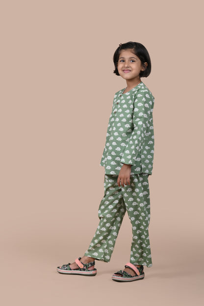 Green Elephant Night Suit Unisex