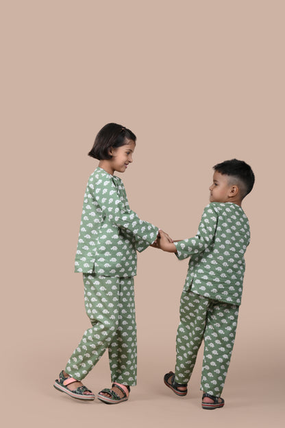 Green Elephant Night Suit Unisex