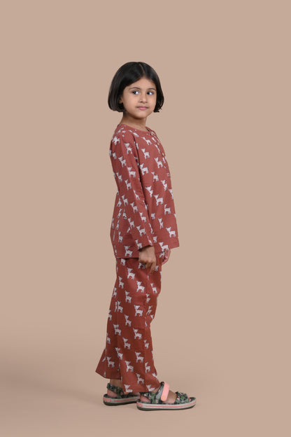 Brown Deer Night Suit Unisex