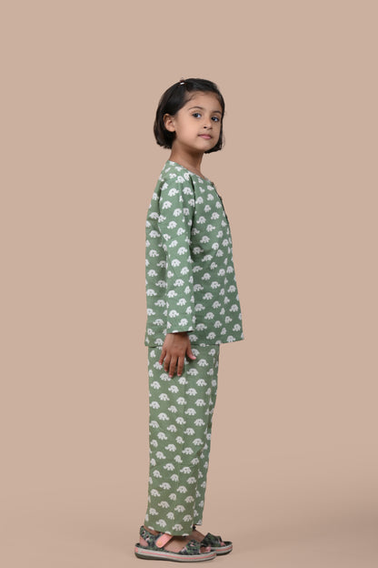 Green Elephant Night Suit Unisex