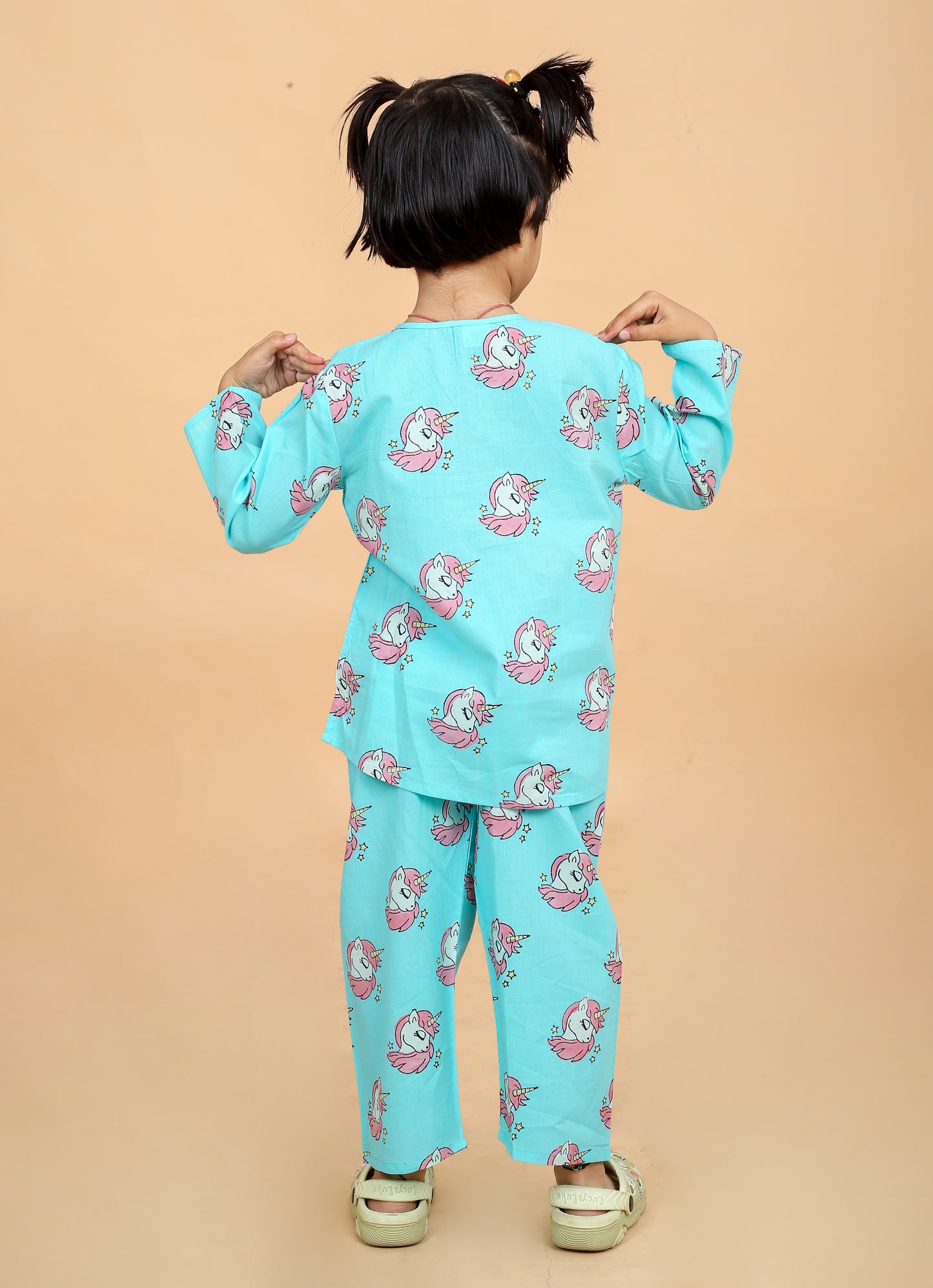 Purple Fish and Turquoise Unicorn Combo Night Suit