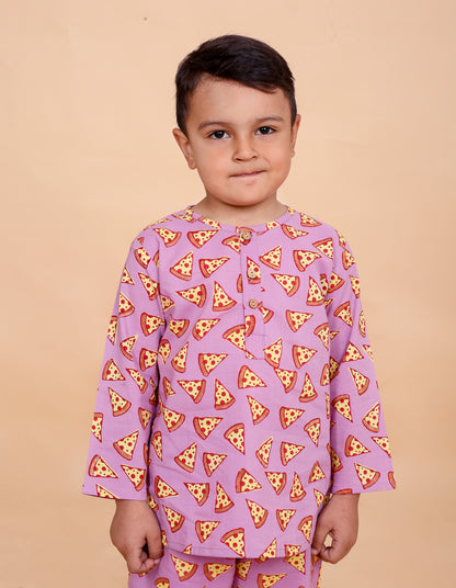 Pizza Printed Night Suit