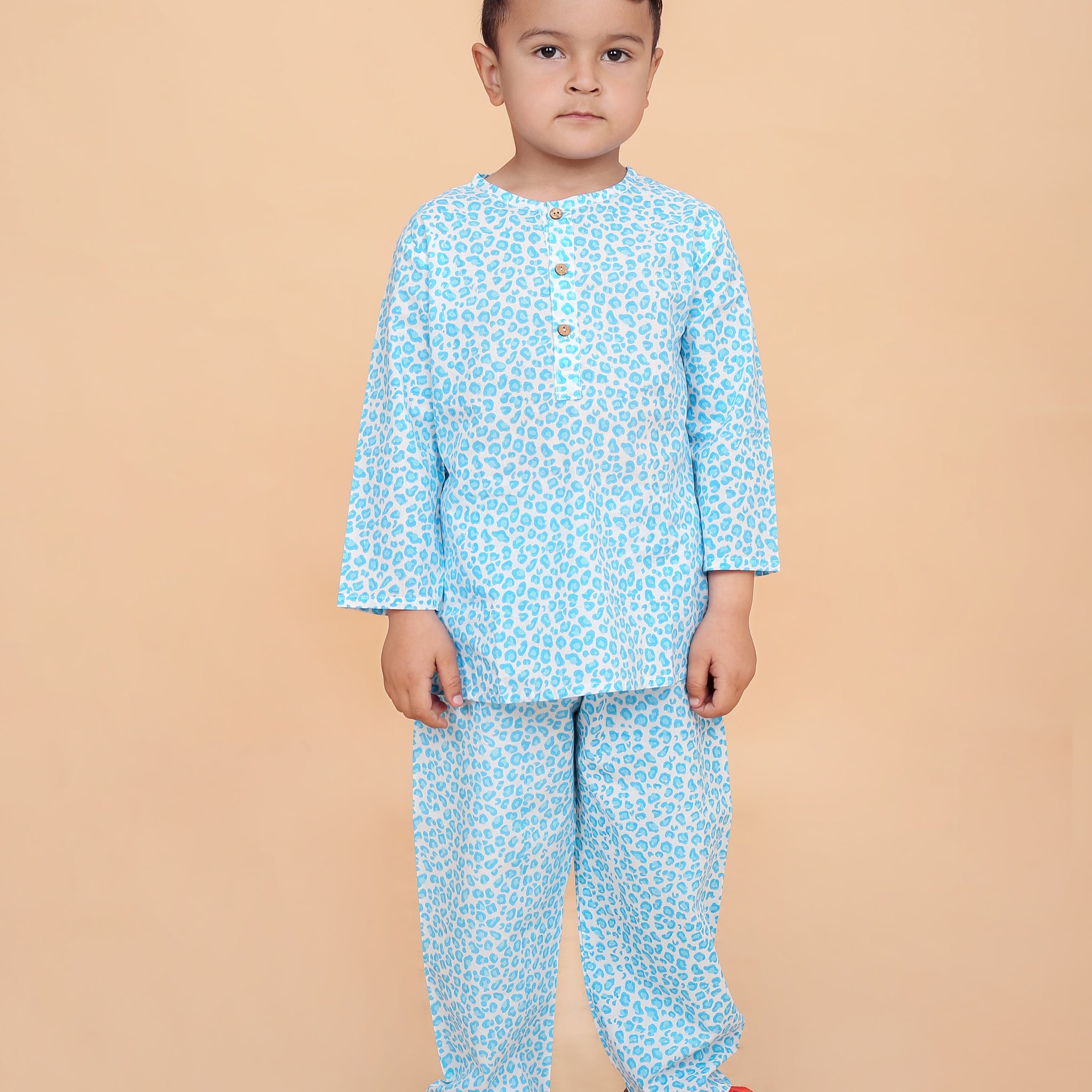 Turquoise Leopard Night Suit