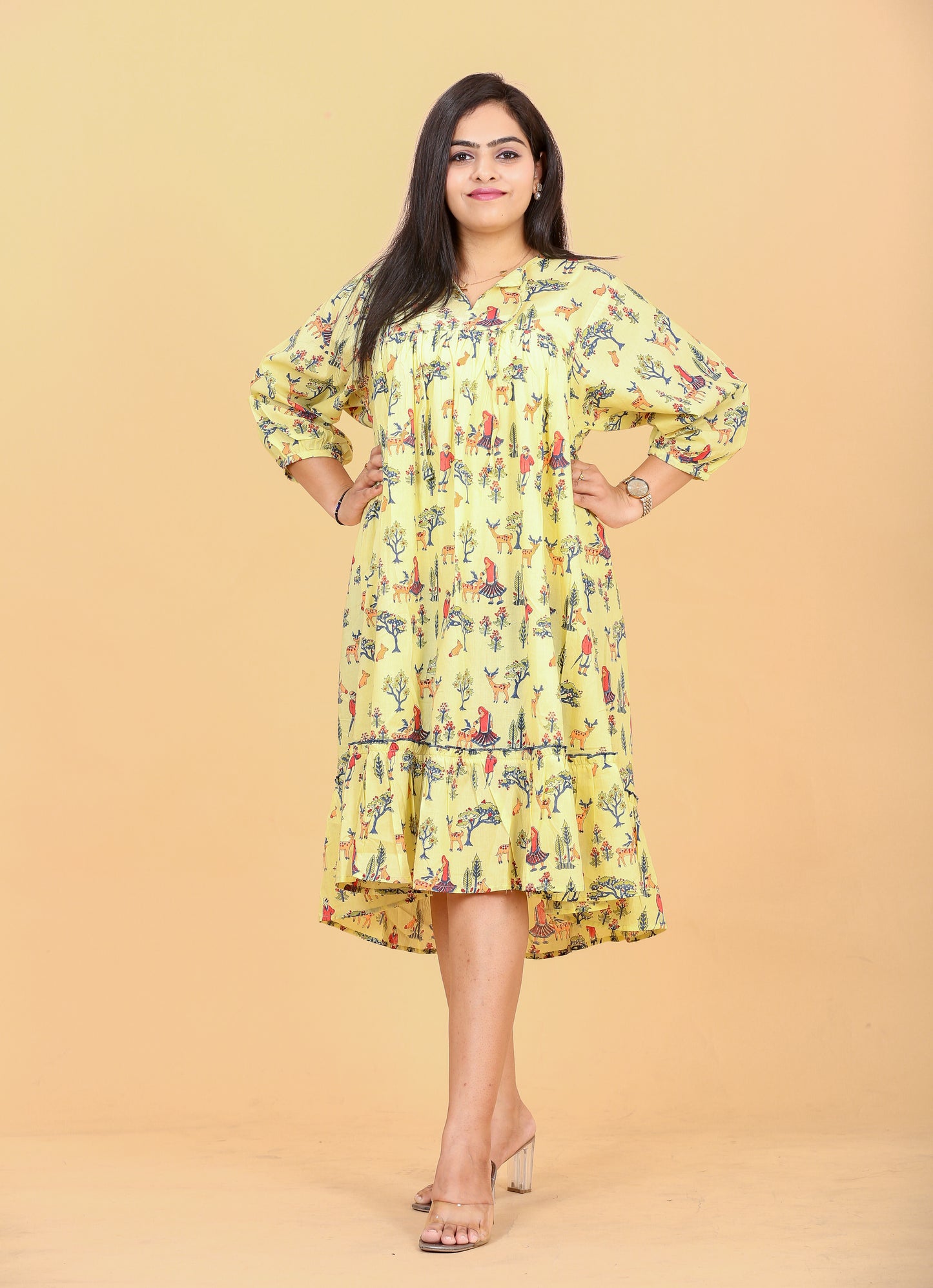 Yellow boota Women Dresses