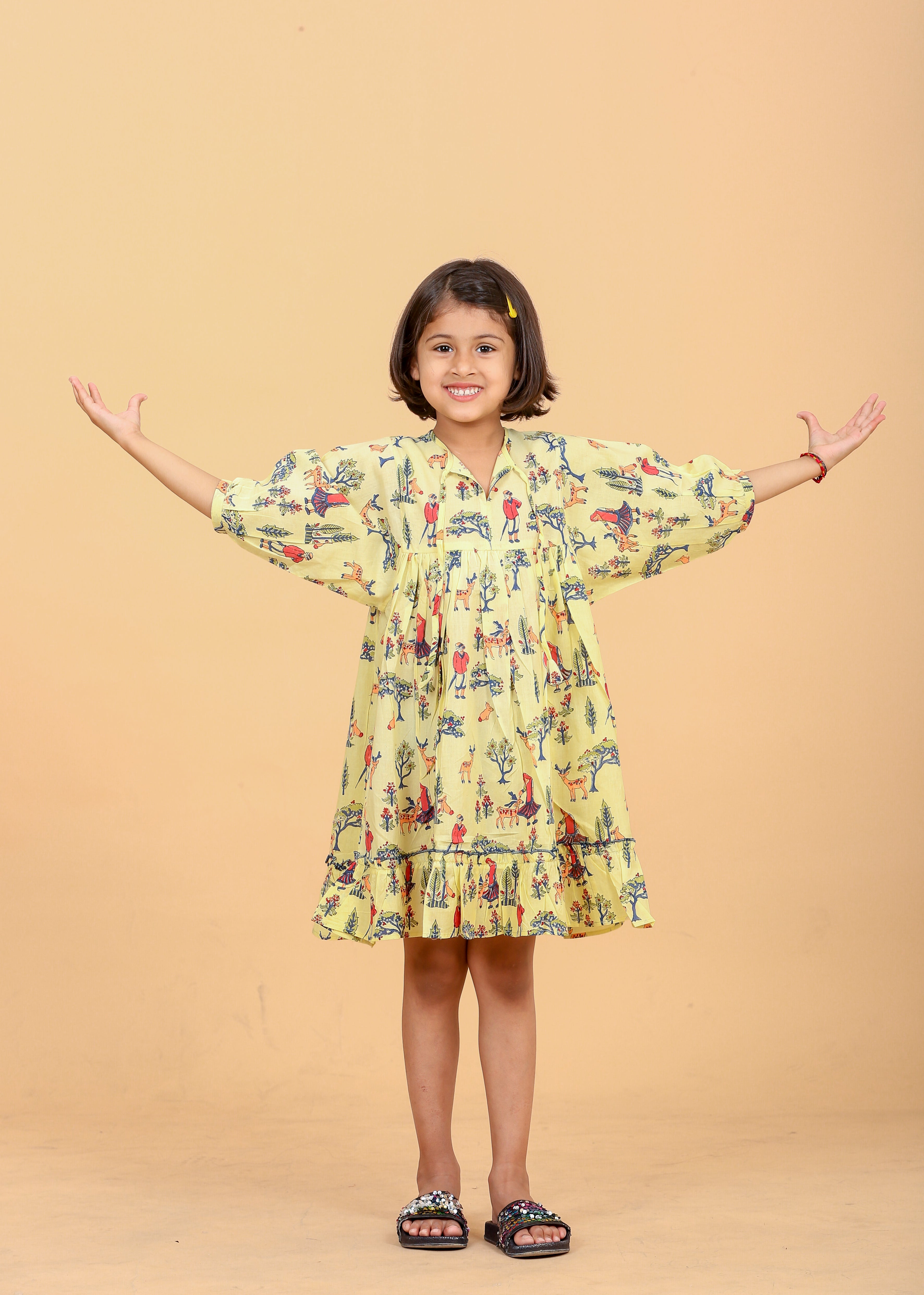 ka-ca様のbaby dress レモン Copy of Mom baby Twinning Yellow Dress