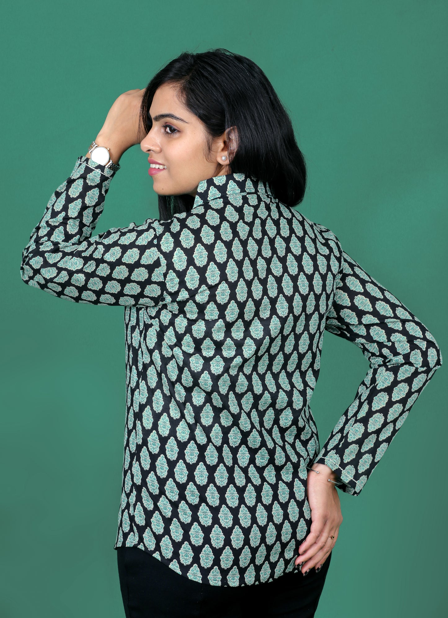 Green Booti Women Shirts