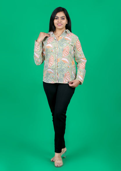 Pista green Jaal Women Shirts