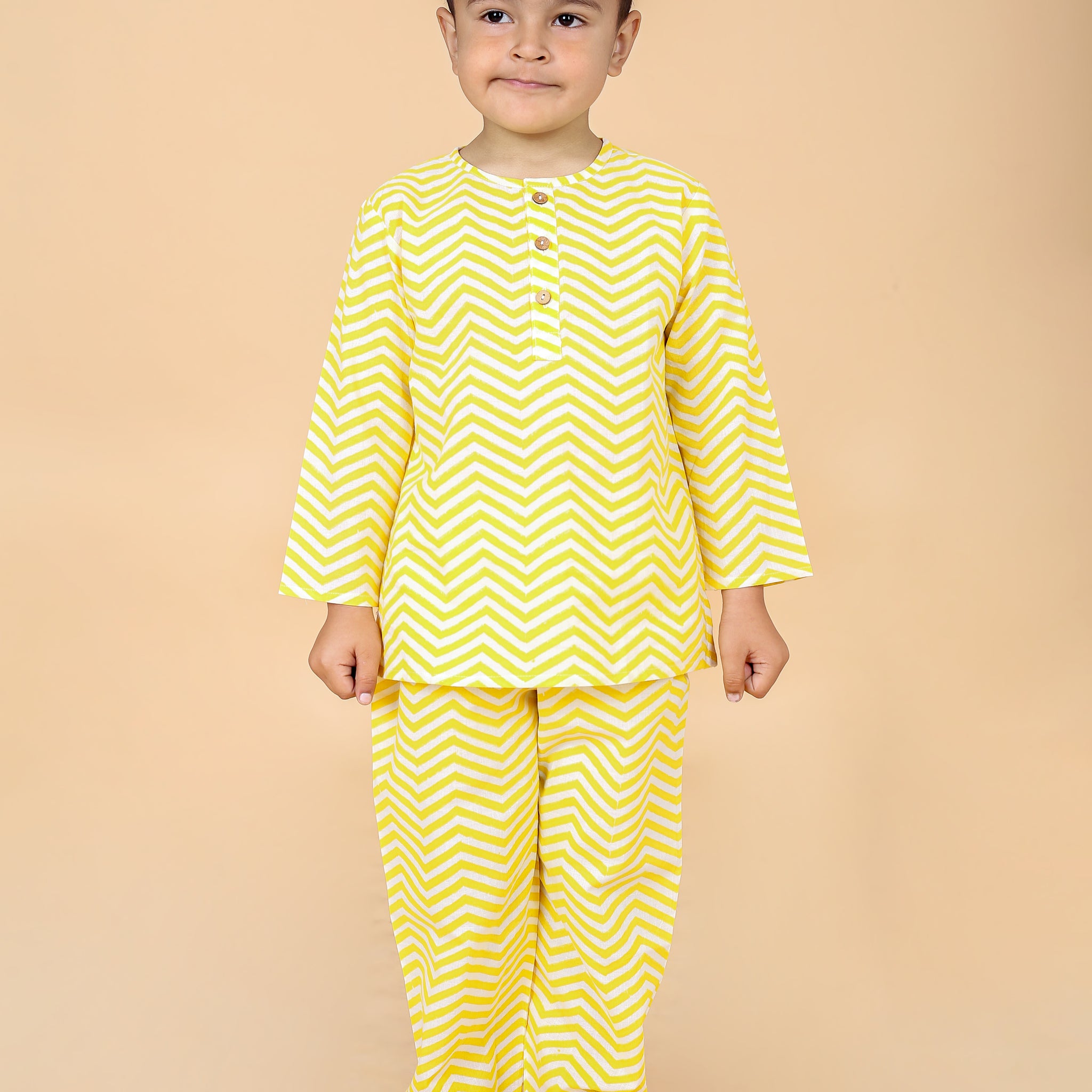 Yellow Zig Zag Night Suit