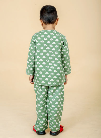 Green Elephant and French Fry Combo Night Suit