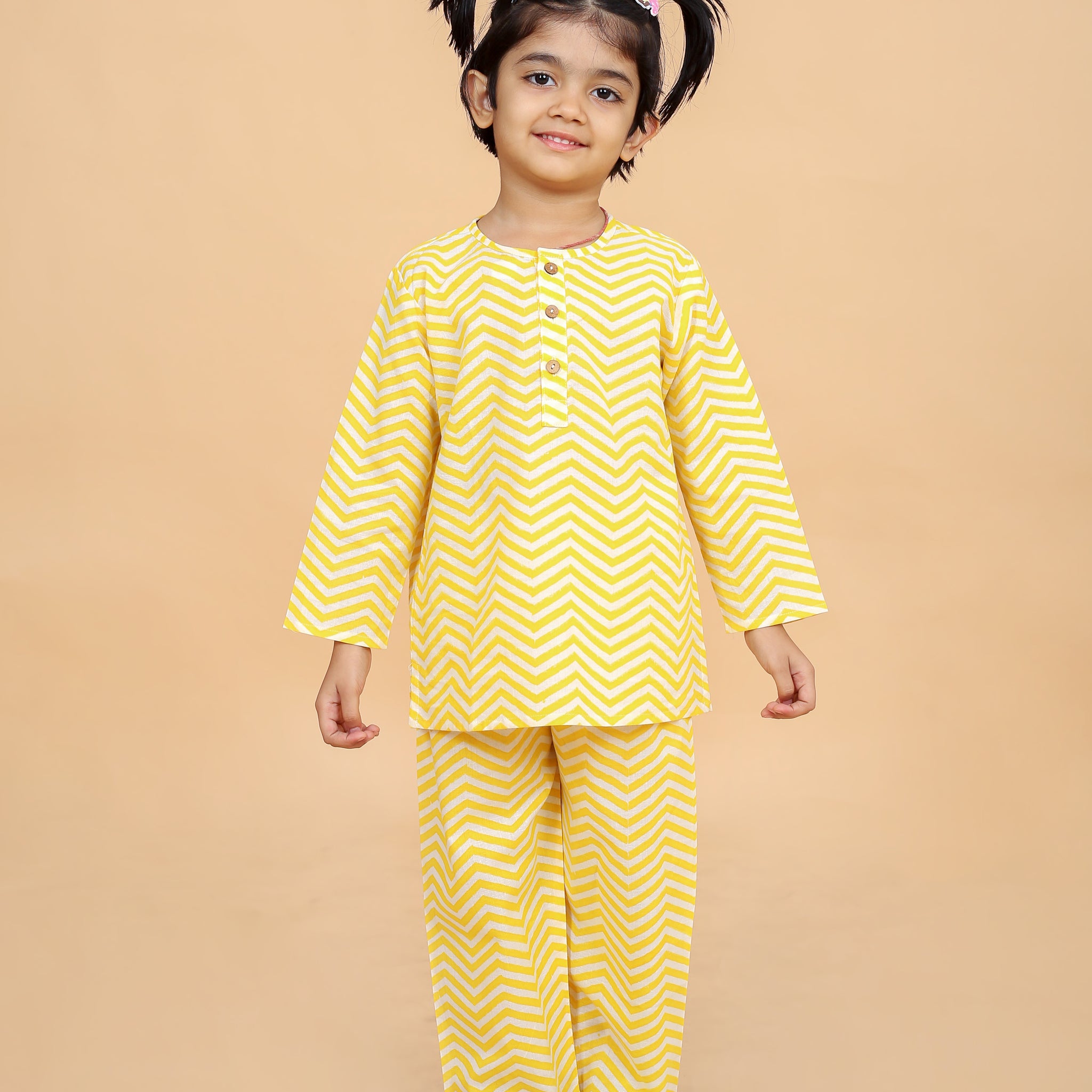 Yellow Zig Zag Night Suit