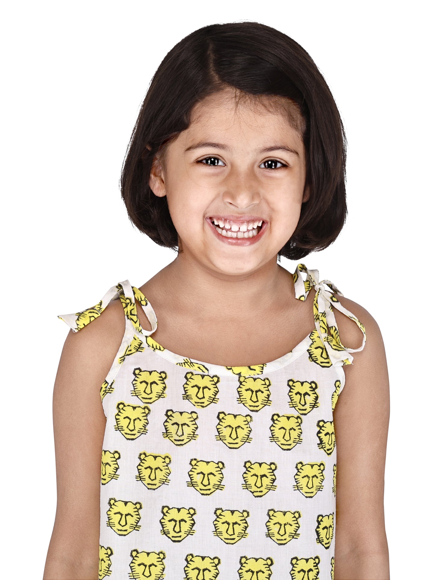 Yellow Tiger Shorts and Top set for Girls