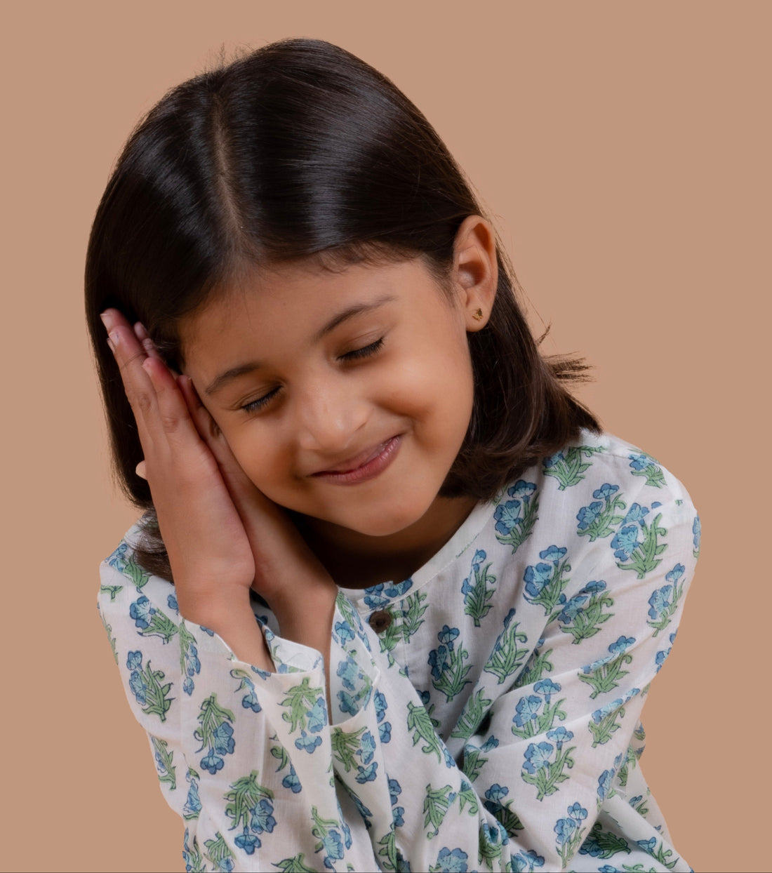 Blue Booti printed pure cotton hand block printed pajama set for girls summer nightwear 