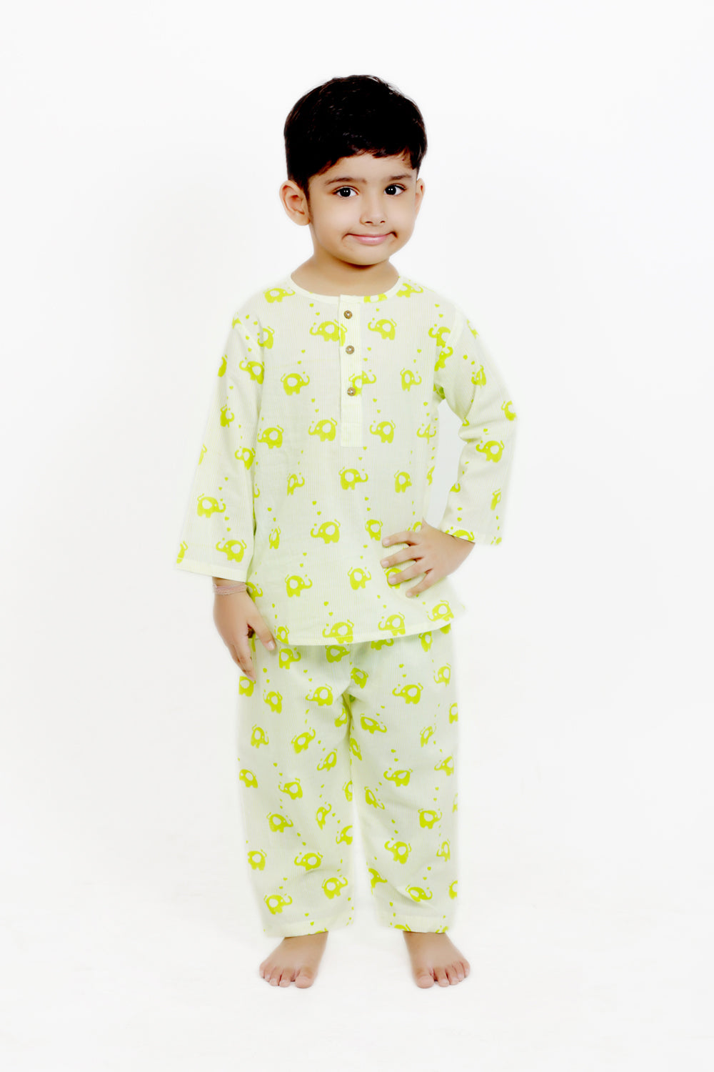 Lights Green Elephant Night Suit