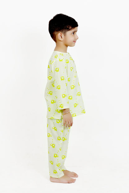 Lights Green Elephant Night Suit