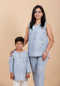 Chheent Jaipur mom kids matching duck print cotton outfit - front view