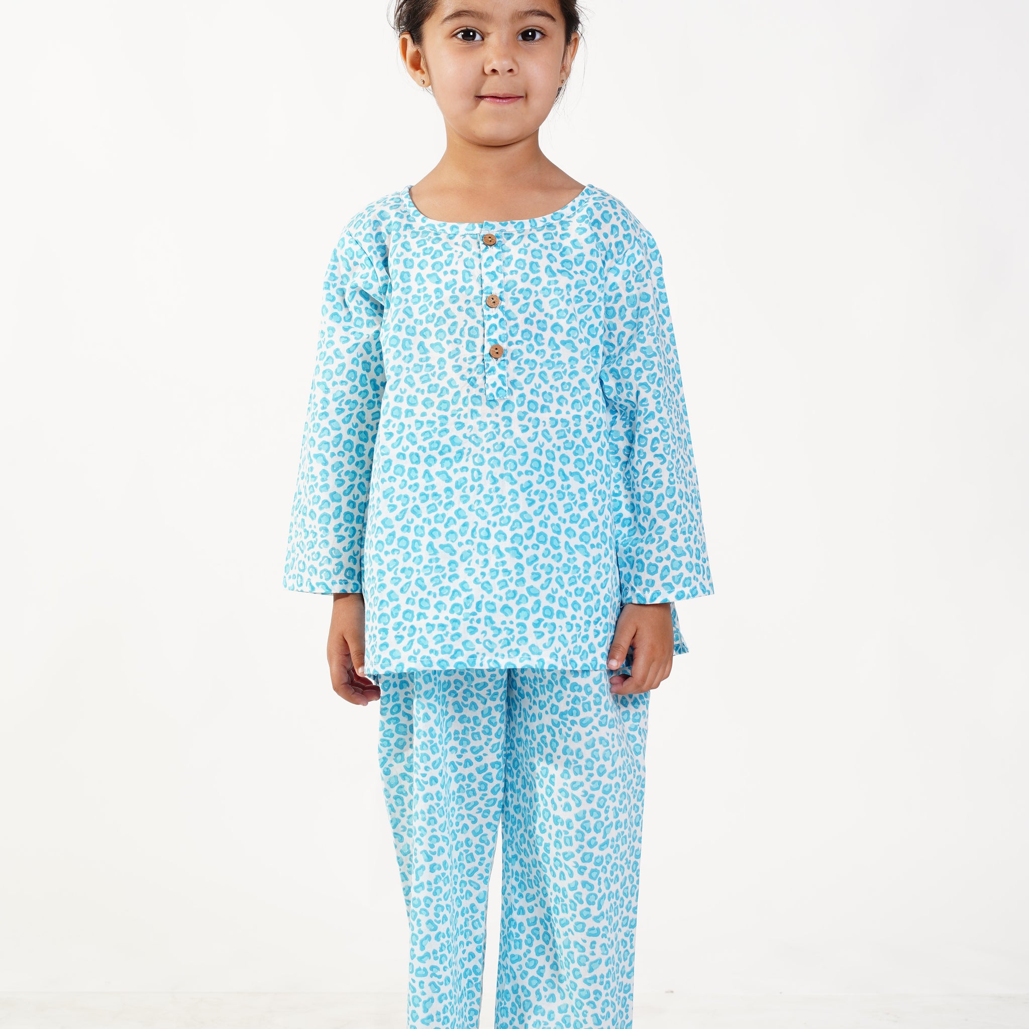 Turquoise Leopard Night Suit