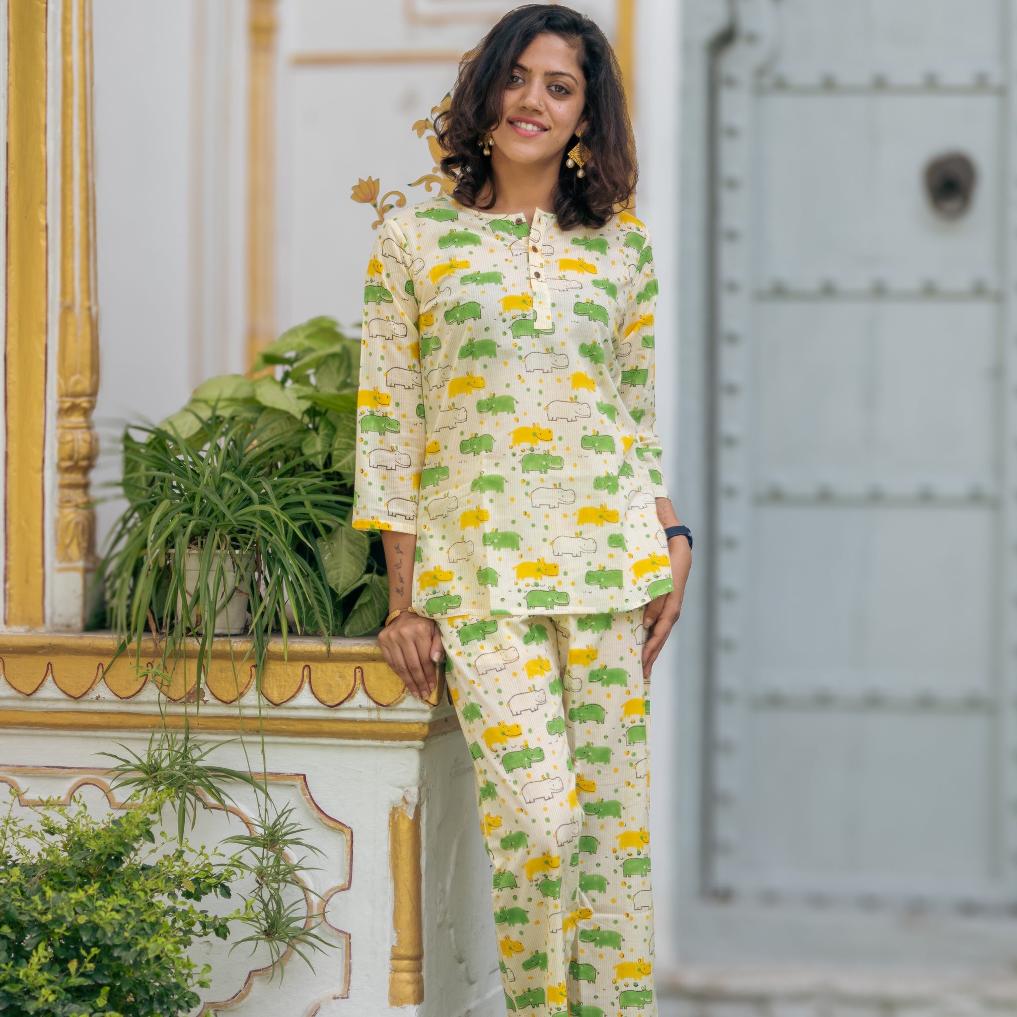 Hippo Printed Lounge Wear for Women