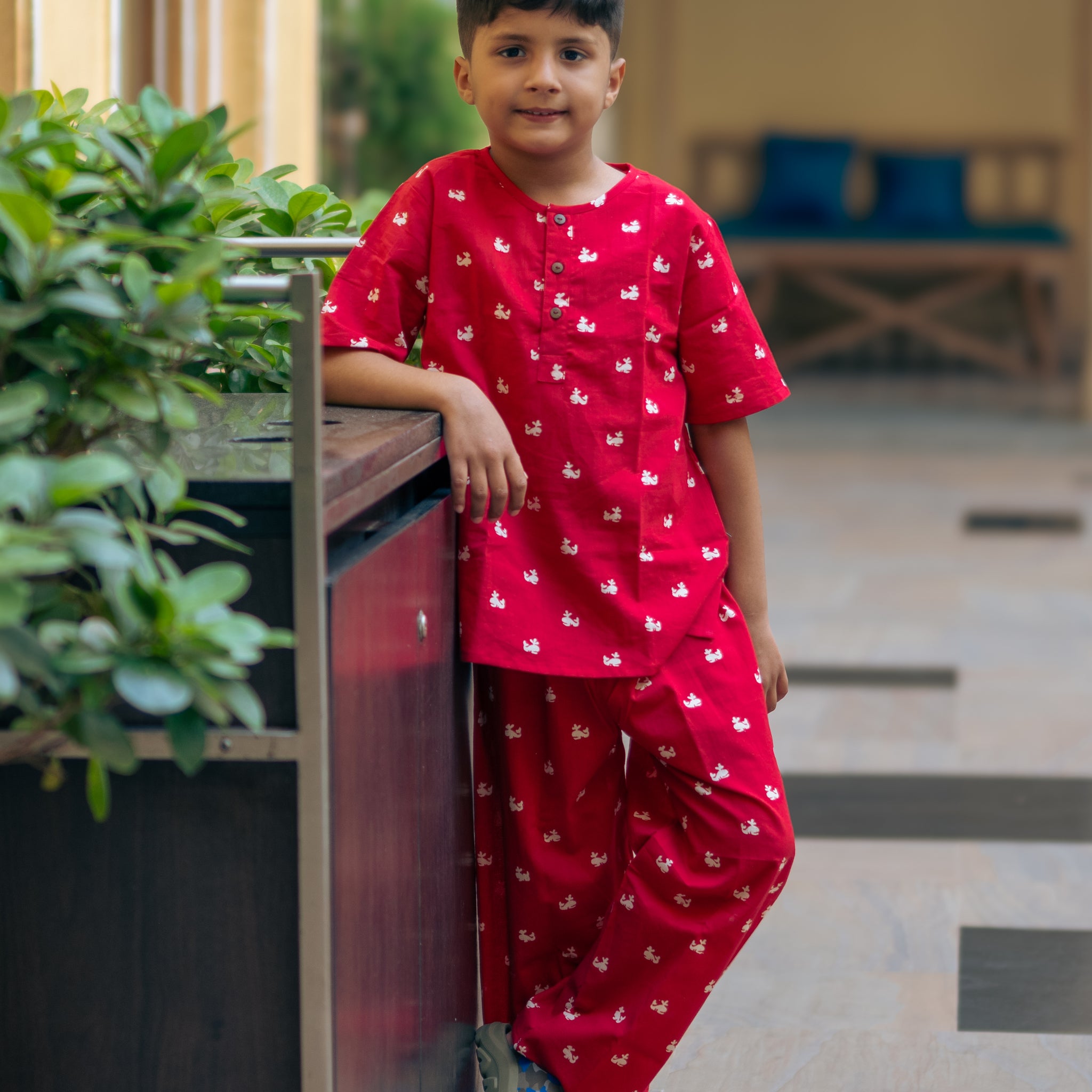 Red Whale Nightsuit for kids