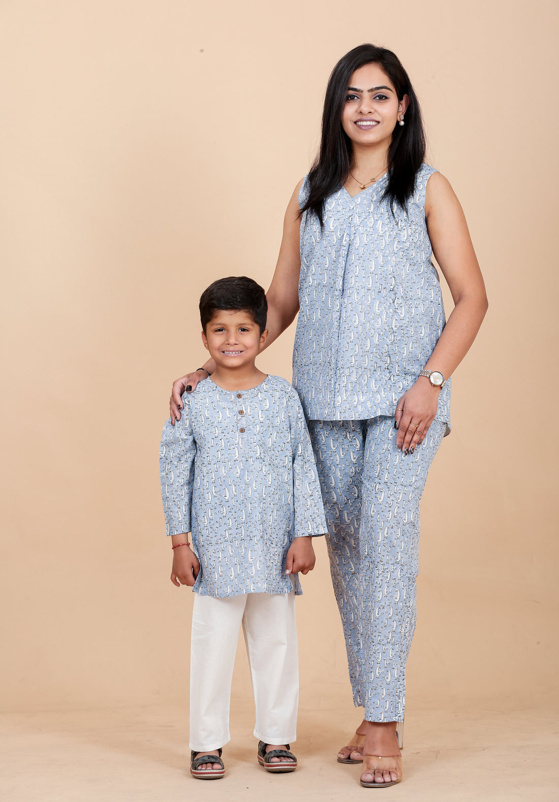  Duck print pure cotton twinning co-ord set for mom and kids - Chheent Jaipur