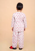 Boys pure cotton nightwear with flamingo print hand block design - back view