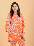 breathable cotton frog print co-ord set for women