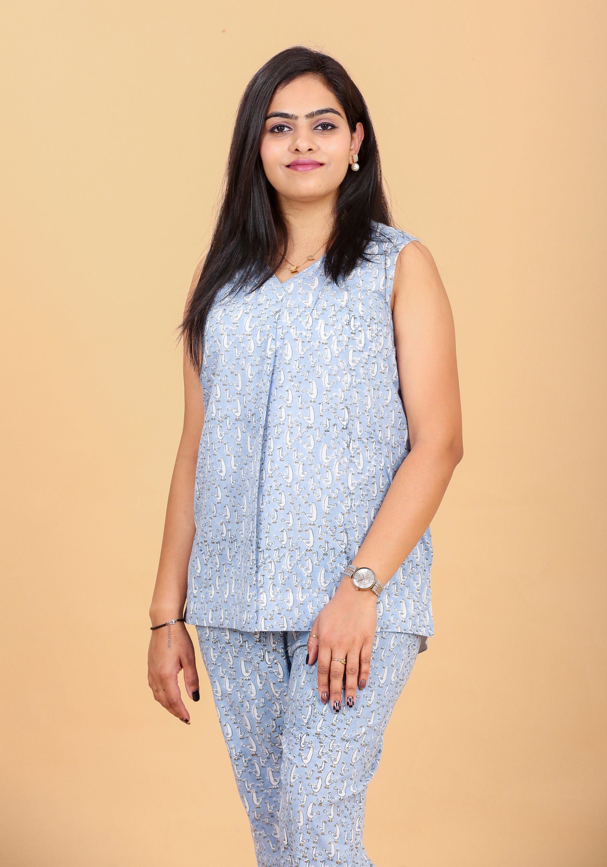  Mother child duck print twinning co-ord set - side view