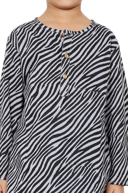 Black Zebra Night Suit