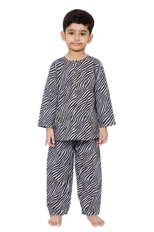 Black Zebra Night Suit