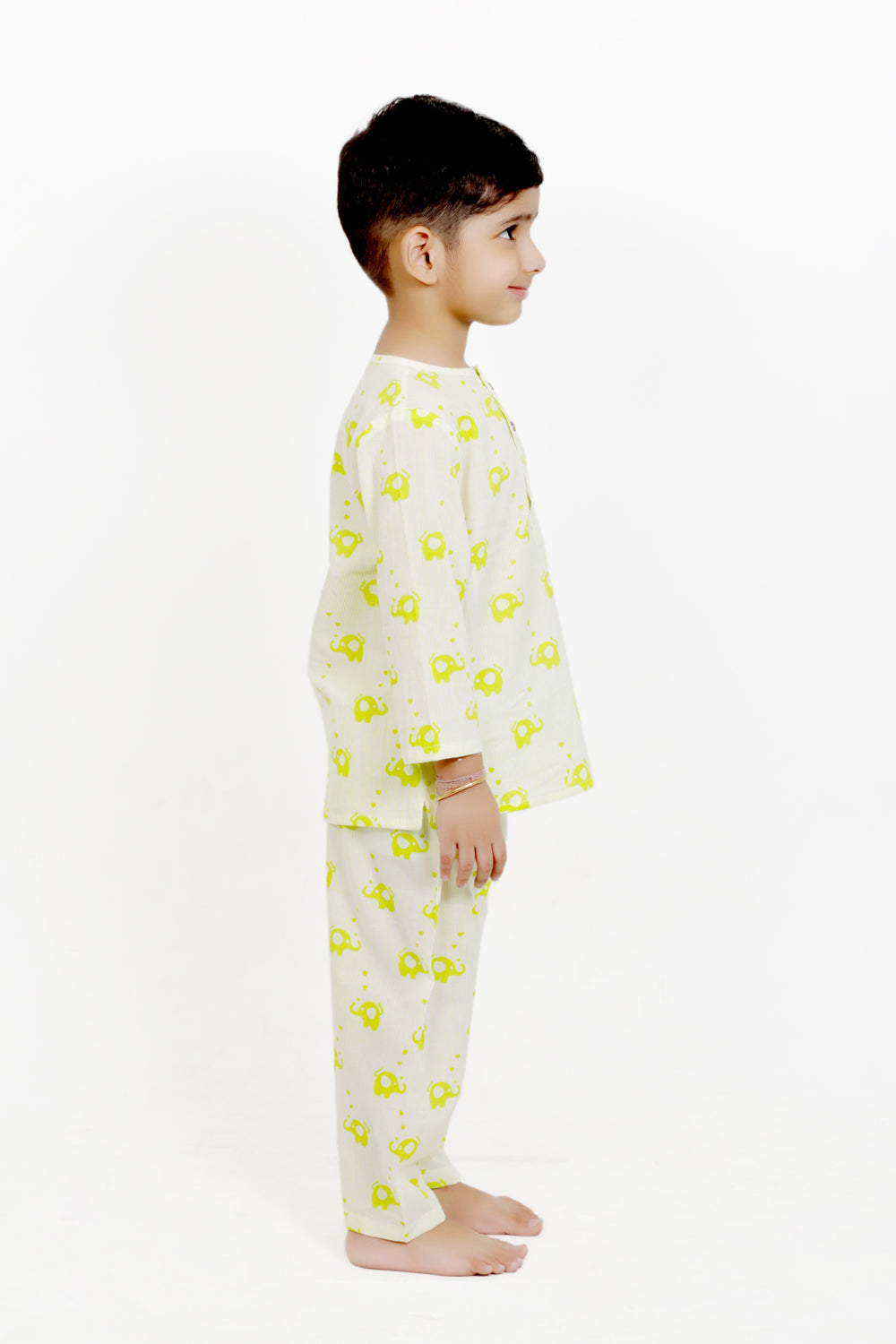 Multi Tie and Dye Light Green Elephant Combo Night Suit