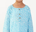 Turquoise leopard block print detail -pure cotton boys nightsuit - Chheent Jaipur