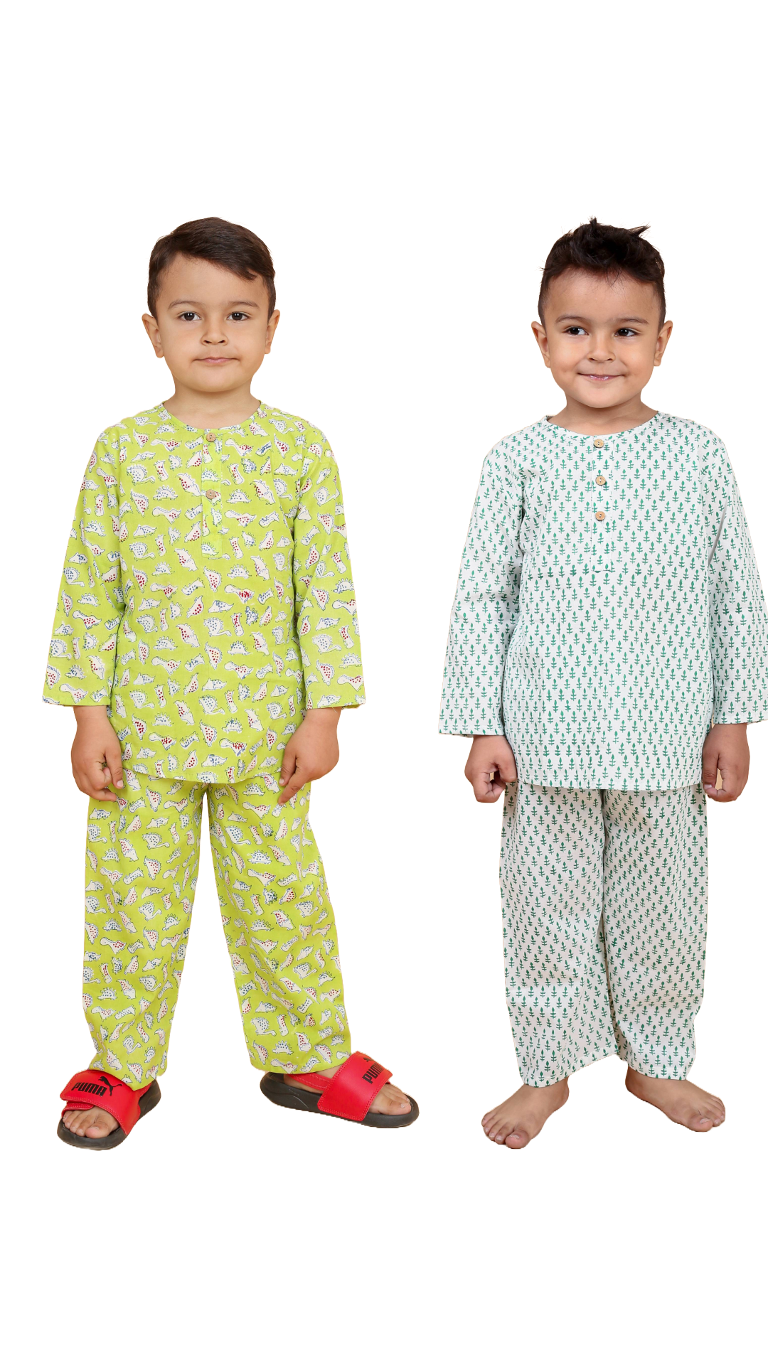 Dino and Green Booti Combo Night Suit