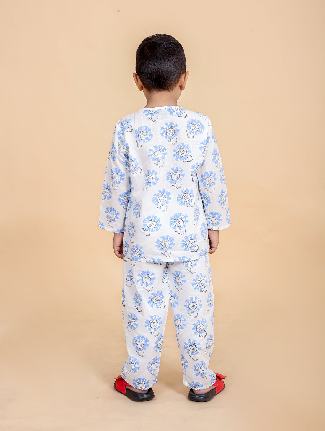 Blue Lion pure cotton hand block printed pajama set for boys breathable summer nightwear