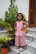 Pink starfish and stripe print pure cotton culottes set for girls – Chheent Jaipur