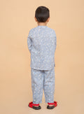 Boys pure cotton nightwear with duck print hand block design - back view