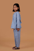 Hand block printed duck cotton nightsuit for girls - Chheent Jaipur
