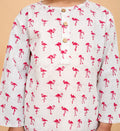 Hand block printed flamingo print pajama set for boys - full outfit