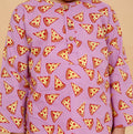 Hand block printed pizza print pajama set for boys - close up